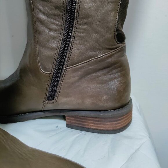 BP Genuine Leather Pull On Western Equestrian Knee High Boots Matted Brown 8.5M - Picture 5 of 16